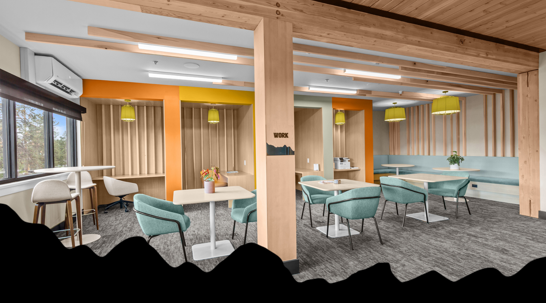 True Co-working lounge at Terava in Bend, OR